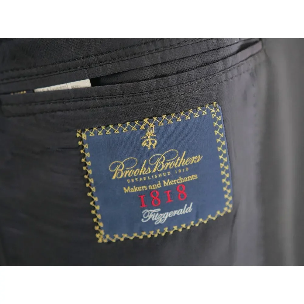 Brooks Brothers 41R 1818 Fitzgerald Black Trabaldo Togna Suit Jacket blazer